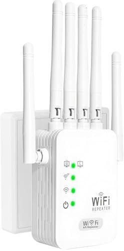 beseloa WLAN Repeater WLAN Signalverstärker 1200 Mbps, Dualband WLAN-Extender 5.8 GHz/2,4 GHz, WLAN-Verstärker mit Ethernet-Port, 360°-Abdeckung, kompatibel mit Allen WLAN-Routern