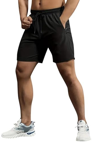 Pantalon Corto Hombre Deporte Crossfit Pijamas Hombre Verano De Secado Rápido Calzonas Moda Shorts Chandal Verano San Valentín 2#Negro L