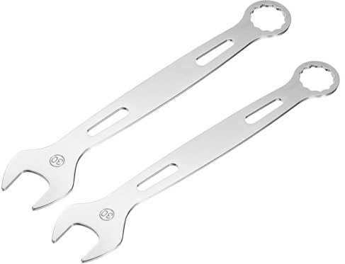 sourcing map 2 llaves combinadas de 30 mm métricas superfinas de 12 puntos y extremo abierto, acero al cromo vanadio de doble extremo, herramienta de llave inglesa para reparación de muebles