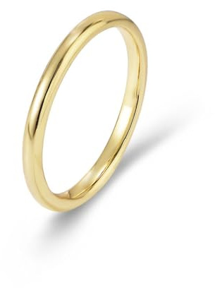 Tolldek 9K/14K/18K Weißgold Freundschaftsringe, Zierlich Verlobungsring Echtes, Weiß Gold Au 375/585/750 Trauringe, Gr.47-65
