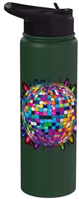 Colored Disco Ball Vintage Retro House discoball Cool Party Stainless Steel Insulated Water Bottle