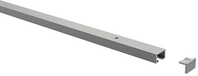 INTERDECO Gardinenschiene, Vorhangschiene und Deckenschiene 1-läufig aus Aluminium, flache Objektschiene, Silber-Grau, vorgebohrt, zur einfachen Deckenmontage, Typ 15201100, 120 cm