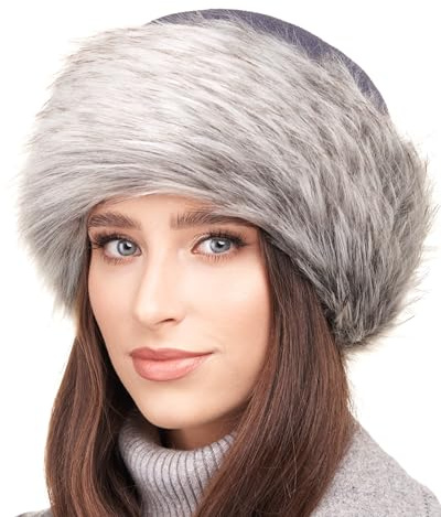 Futrzane Classic Mütze mit Fellrand - Pelzmütze Damen - Fell Pelz Russenmütze