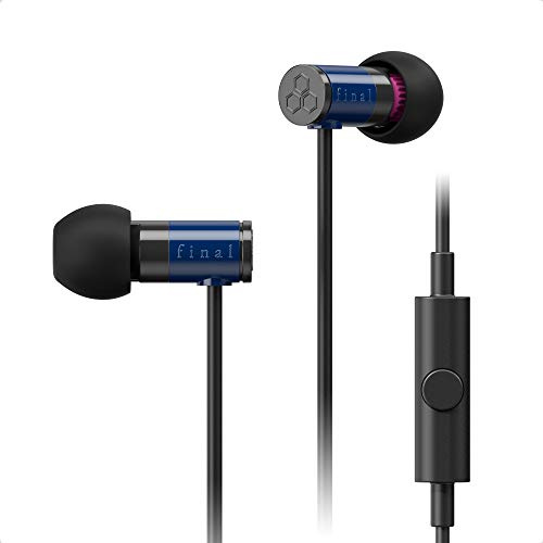 final E1000C In-Ear Earphones with Smartphone Controls & Mic, Isolating Design, High-Fidelity Sound, Comfortable Fit, Durable Cable, Swing Fit Eartips - Blue