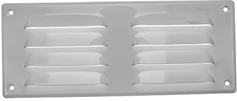 Vent Systems 260 x 105 mm / 10 x 4 Inch White Vent Cover – Galvanised Steel Air Return Louvre Grill with Protective Mesh Screen – HVAC Grille for Wall or Ceiling Register for Home Improvement
