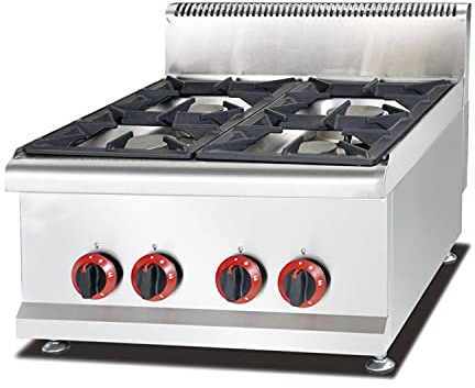 Ristoattrezzature Cucina 4 Fuochi a Gas Professionale - Da Banco Appoggio - 60x65x48cm