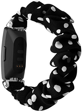 Chofit Strap Compatible with Fitbit Ace 2 Straps, Replacement Scrunchies Arm Band Chiffon Satin Wristband for Women for Kids Girls Ace 2 Fitness Tracker (F)