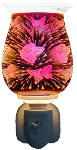 Cello 3D Holographic Plug In Wax Melt Burner & Oil Burner. The Butterfly electric oil burner and wax burner creates a stunning design when lit and releases fragrance around your home., One Size