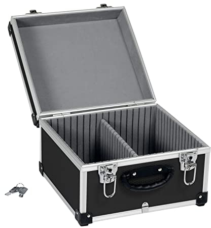 anndora CD Koffer für 40 Standard CD Cases - 29,5 x 29 x 18,5 cm - Schwarz