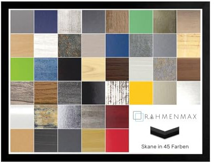 RahmenMax Skane Puzzlerahmen Bilderrahmen Posterrahmen 60x90 cm Schwarz Matt Passgenau Handgefertigt inklusive Antireflex Acryl Verglasung