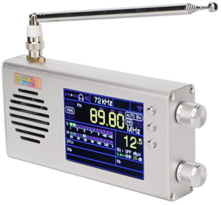 TEF6686 Vollband-Radioempfänger, Tragbares Digitales AM-FM-Stereoradio mit 3,2-Zoll-LCD-Bildschirm, 7000-mAh, Doppellautsprecher, Antenne und Gehäuse aus Aluminiumlegierung