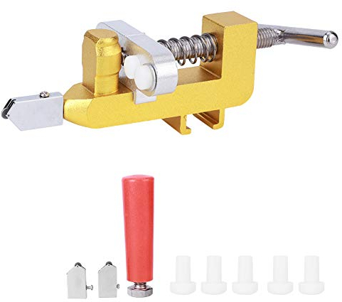 KhUKhu Glasfliesenschneider, 2-in-1-Keramikglas-Brechzangen-Set, handgehaltener Fliesengrenzöffner, Messerrad aus Hartlegierung für das Schneiden von Glasfliesen zu Hause, Heimwerken