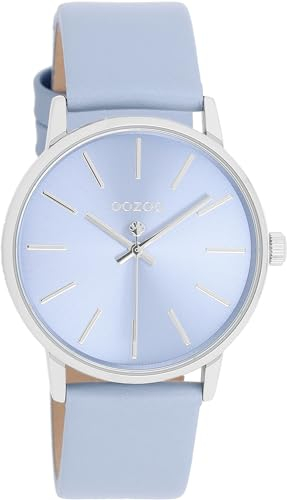 Oozoo Damenuhr mit Lederband Color Line 35 MM Hellblau/Hellblau C11063