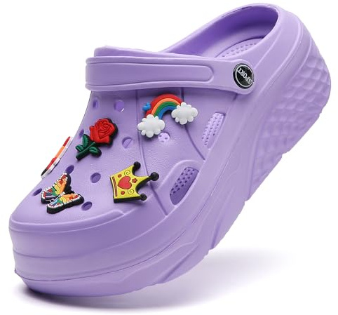 SECHRITE Zoccoli da Donna con Plateau, Pantofole, Zoccoli per Infermiere Ospedaliere, Infradito da Spiaggia, Sandali, Sandali con Zeppa per Donna, Suola Spessa, Zoccoli da Giardino, 36 EU