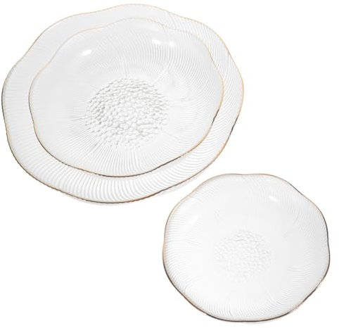 Gatuida 3stücke Teiliges Snack Glas Transparente Servierplatte Für Obst Süßigkeiten Und Desserts Dekorative Schalen Für Hochzeiten Partys Und Zuhause Für Schmuckdisplay Und