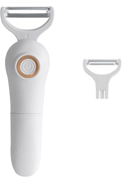 2-in-1 Electric Peeler | Auto Blade for Fruits/Vegetables | 2 Interchangeable Blades | 2*AAA | Kitchen, Travel, Camping