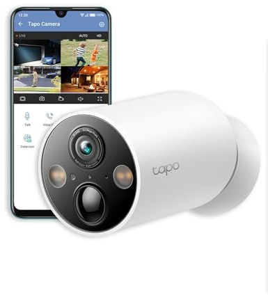 Tapo Outdoor Security Camera, Rechargeable Battery, 2K 4MP QHD Color Night Vision, WiFi CCTV, IP66 Weatherproof, Work with Alexa C425 (Renewed)