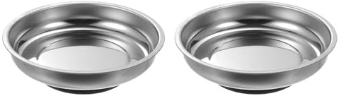 QUARKZMAN 2 Stück Runde Magnetische Ablageschale 4 x 1.1 Edelstahl Magnetische Werkzeugschale Teilehalter für Steckschlüssel Schrauben Muttern Bolzen Stifte Unterlegscheiben Metallteile