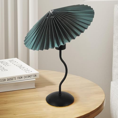 kaixunl Lampada Da Comodino in Tessuto Lampada Da Tavolo Vintage Plissettata, Lampada Da Tavolo Adatta Per Camera Da Letto, Studio, Soggiorno, Cameretta, Ufficio. Con Base E27, 33 Cm X 45 Cm