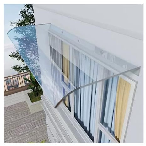 Bcojnlue Outdoor Awning 50cm 60cm 70cm 80cm 90cm 120cm, Clear Door Canopy, Waterproof Front Door Canopy, Porch Canopy Awning For Window, Patio, Roof Cover, UV Protection(38x60cm)