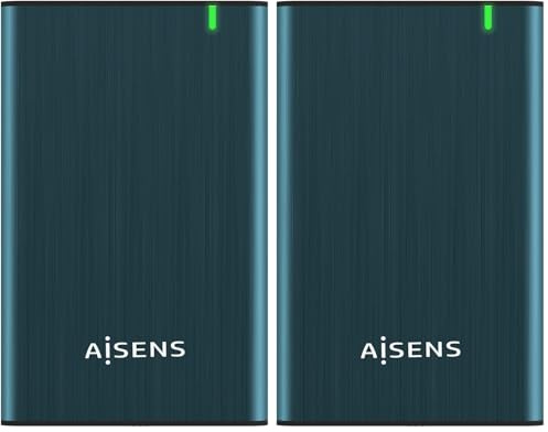 Aisens - Caja Externa 2,5- Ase-2525Bwn 9.5Mm Sata A USB 3.0/Usb3.1 Gen (Paquete de 2)