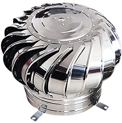 304 Stainless Steel Rotating Chimney Cowl Chimney Caps Roof Turbine Ventilator No Assembly Required Rainproof for Roof Vents Chimney Fireplace Bathroom Kitchen Garage Flue Rain Caps ( 100mm/3.9in)