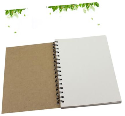 Hohopeti 2stücke Spiralblock Block-notizbuch Weißes Papier Blanko Zum Malen Zeichnen Schreiben