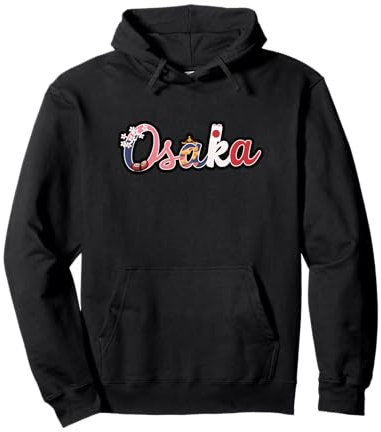 Sushi con bandera japonesa de viaje en flor de cerezo de Osaka Japón Sudadera con Capucha