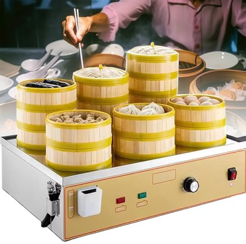 JJENXYYDS Vaporizadora Comercial para Alimentos, máquina de Acero Inoxidable para cocinar al Vapor en el hogar, vaporera eléctrica de 2/4/6 Orificios para cocinar Platos en la Cocina,Six-Hole