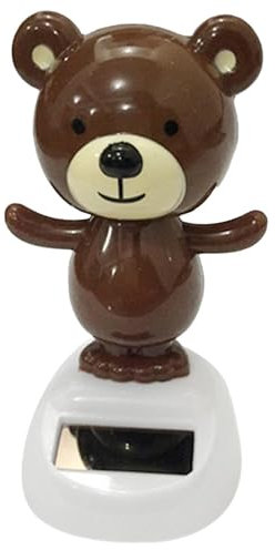 Wobble Smile Buddy – Dashboard Bobble Toy, Solar Dancing Figure | Fun Interior Decoration For Cars, Home, And Office Desk, Lively Head Movement Activated By Sunlight, Brown Character Figure
