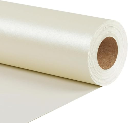 BIOBROWN Geschenkpapier Rolle 43 cm x 10 m Cremeweiß Perlmutt-Glanz Geschenkpapier in Einfarbig Ideal für Feiertage, Hochzeit, Valentinstag, Geburtstag & Taufe