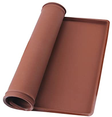 LABRIMP Tapete para Hornear Silicona Reutilizable Antiadherente Flexible y Ecológico Alfombrilla Multiusos para Pasteles Galletas y Repostería Color Café