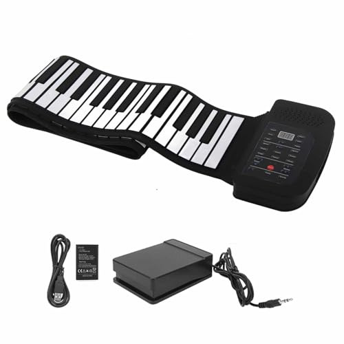 KIMISS Tastiera per Pianoforte a Rotolo Portatile con 88 Tasti - Principianti e Professionisti dello Strumento Musicale Educativo Flessibile - Modello PA88 (88 chiavi in ​​inglese)