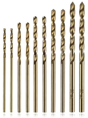 Moyata 10 Stück HSS Micro Bohrer Set, HSS CO/M35 Spiralbohrer Set 1-3mm | Metallbohrer Hand Spiralbohrer Werkzeuge Profi Drill Bit für Aluminium, Gusseisen, Kupfer, Metall, Edelstahl