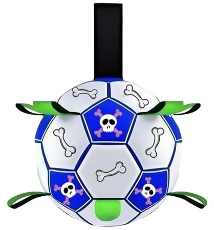 gjzje Pet Soccer Ball for Dogs - Outdoor Dog Training Toy Soccer Ball - Artificial Leather Animals Supplies Portable for Lawn Backyard Yard Beach Garden Small Medium Large Breeds