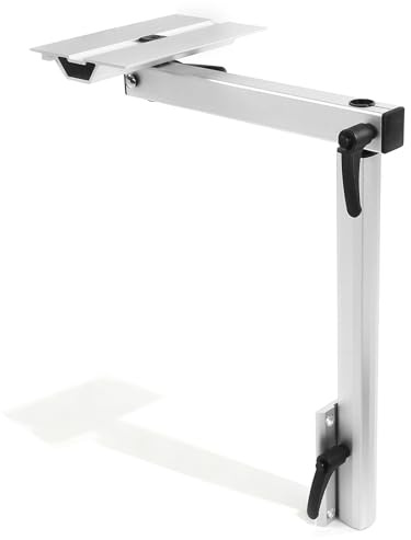 PARTSEE Abnehmbare Wohnmobil Tischbeine, 360° Drehbare RV Tisch, Höhenverstellbar 18 cm, Abnehmbare Bodenhalterung, 6063-T5 Aluminium Tischgestell Silber