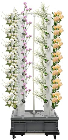 56-Pflanzen Indoor Hydroponik Outdoor Wachsen Vertikaler Garten Wachsender Turm Turm, Vertical Garden Smart Kit, für den Anbau von Blumen, Gemüse, Kartoffeln, Blattgemüse, Kräutern, Melonen, Stechpalm