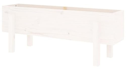 Aiuola rialzata in legno di pino massiccio, 101 x 30 x 38 cm, per ortaggi e fiori, durevole e resistente alle intemperie, ideale per piccoli giardini e terrazze