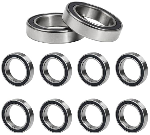 RowGlow 10 st kullager 6701-2rs, kullager 12 x 18 x 4 mm 6701 2rs kromelegering med dubbel skydd för DIY, roterande benklämmor, motorer, 3D-skrivare, fräsar (6701rs 10 st)
