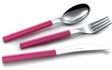 EME Posateria Made In Italy - Servizio 24 Posate Tavola Sky 6 Persone Acciaio 18/C Moderne Colorate Giovanili, Colore Manico: Arancio 21