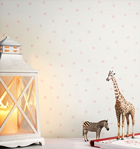 NEWROOM Tapete Rosa Vlies Pünktchen - Kinder Punkte Muster für Kinderzimmer Babyzimmer