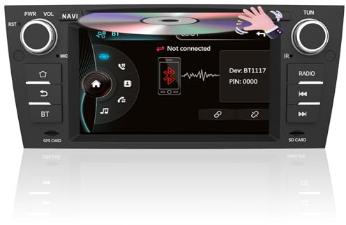 AWESAFE Radio Coche 7 Pulgadas con Pantalla Táctil 2 DIN para BMW Serie 3 E90/E91/E92/E93, Autoradio con Bluetooth/GPS/FM/RDS/CD DVD/USB/SD/RCA, Apoyo Mandos Volante, Mirrorlink y Aparcamiento