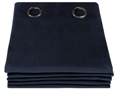 Moondream DecibelControl™ Akustikvorhang 3in1 | Lärmschutz | Thermoisolierung Winter+Sommer | 100% Verdunkelung | Patentierte Technologie | EU | Samt | Ösen | Blau MC412 | 130B x 260H cm