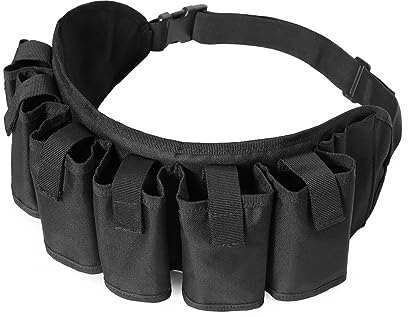 MiOYOOW Beer Belt, Adjustable Waist Pack with Inside Pocket & Pen Holder, Holds 6 Cans, Black