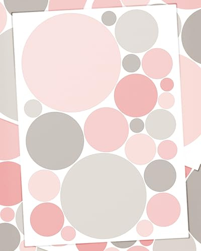WANDfee Wandtattoo Punkte I pastell rosa grau I Wandsticker Wandaufkleber Wanddeko für Kinderzimmer Babyzimmer Mädchen