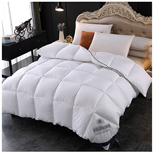 YRRA Piumino Matrimoniale Invernale Caldo Piumone in Piuma d Oca Bianco con Tessuto a Tenuta Piuma in Cotone 100% per Tutte ​Stagioni,A,200x230cm(4kg)