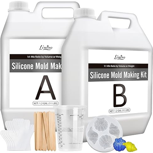 Limino Flüssiges Silikon Kautschuk - 9L/10kg Lichtdurchlässiger 15A Silikon Formen Herstellen Kit für Silikonformen Herstellung - 1: 1 Verhältnis Abformsilikon für DIY Harzformen, Kerzenform, Gießen