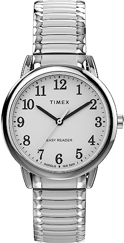 Timex Women's Easy Reader Classic 30mm Watch - Silver-Tone Expansion Band White Dial Silver-Tone Case