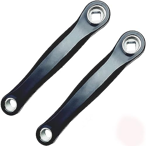yufana Bracci della Manovella della Bici, 2 PCS Manovella di Biciclette, 170mm Manovella da Braccio in Lega di Alluminio Pedivella Sinistra Set di Manovella per MTB Bici da Strada(Black-Square Hole)