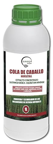 GREENGOF Cola de Caballo, 1L. Fungicida, Bioestimulante, Orgánico y 100% Natural. Preventivo y Curativo de las Enfermedades fúngicas. Refuerza las defensas naturales de las plantas.
